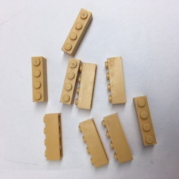 Gold Beige LEGO Compatible Bricks 2+ Pounds 1X 4 Stud - Picture 2 of 3